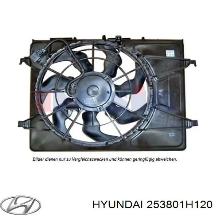 253801H120 Hyundai/Kia difusor do radiador de esfriamento, montado com motor e roda de aletas