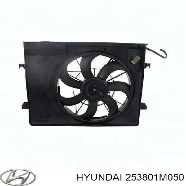 253801M050 Hyundai/Kia диффузор радиатора охлаждения, в сборе с мотором и крыльчаткой