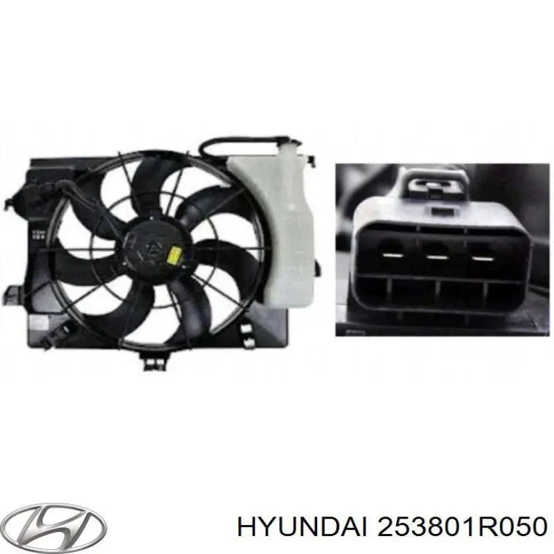 253801R050 Hyundai/Kia difusor do radiador de esfriamento, montado com motor e roda de aletas