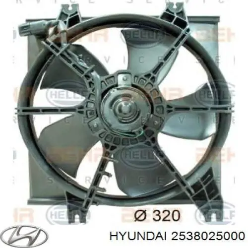 Диффузор радиатора охлаждения в сборе с мотором и крыльчаткой Hyundai/Kia 2538025000 цена, от 24.14 USD