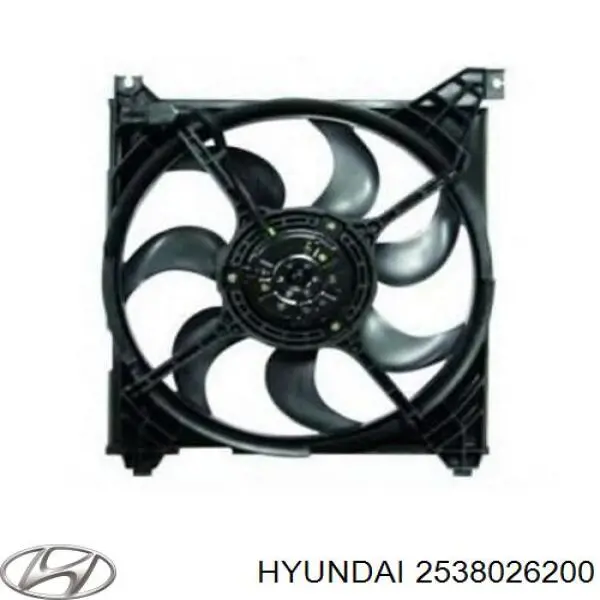 Купить 2538026200 Hyundai/Kia Диффузор вентилятора в сборе с мотором и крыльчаткой