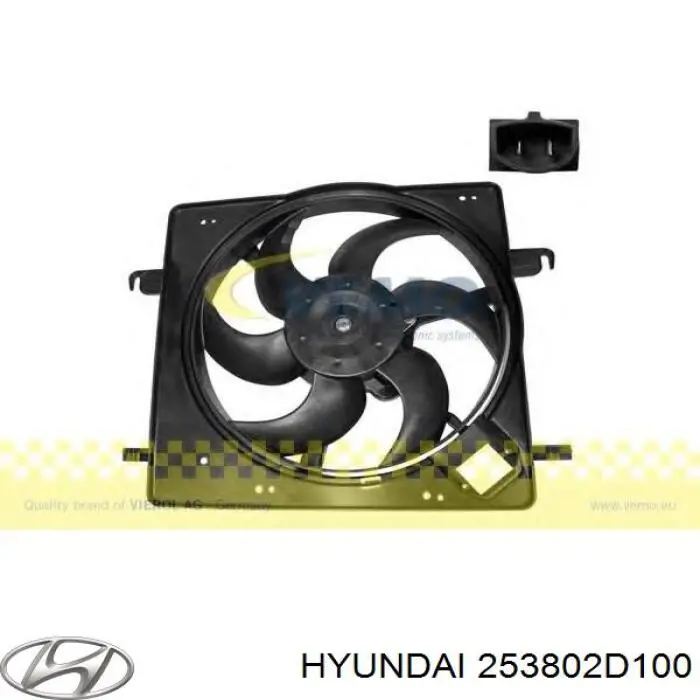 25380-2d100 Hyundai/Kia диффузор радиатора охлаждения, в сборе с мотором и крыльчаткой