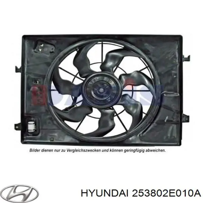 Диффузор радиатора охлаждения в сборе с мотором и крыльчаткой Hyundai/Kia 253802E010A цена, от 75.45 USD