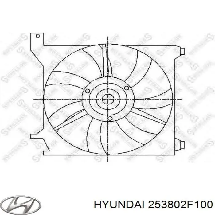 Купить 253802F100 Hyundai/Kia Диффузор вентилятора в сборе с мотором и крыльчаткой