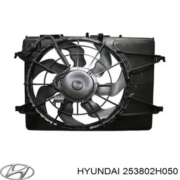 253802H050 Hyundai/Kia диффузор радиатора охлаждения, в сборе с мотором и крыльчаткой