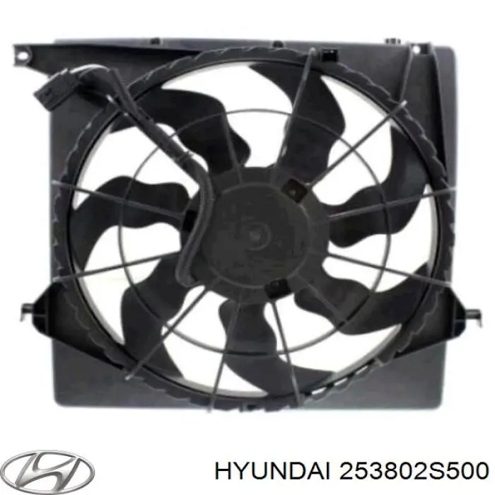 253802S500 Hyundai/Kia Диффузор радиатора охлаждения в сборе с мотором