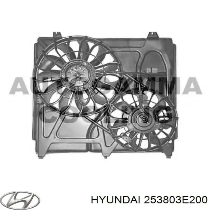 Диффузор радиатора охлаждения в сборе с мотором и крыльчаткой Hyundai/Kia 253803E200 цена, от 53.14 USD