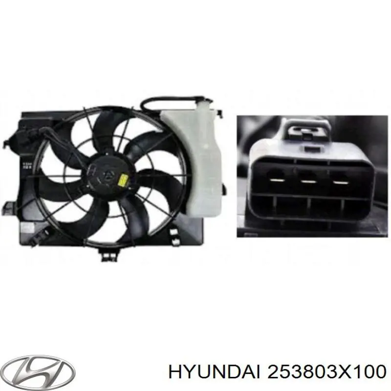 Купить 253803X100 Hyundai/Kia Диффузор вентилятора в сборе с мотором и крыльчаткой