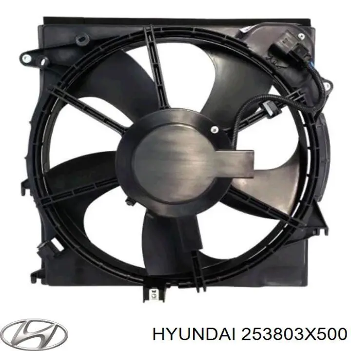 253803X500 Hyundai/Kia диффузор радиатора охлаждения, в сборе с мотором и крыльчаткой
