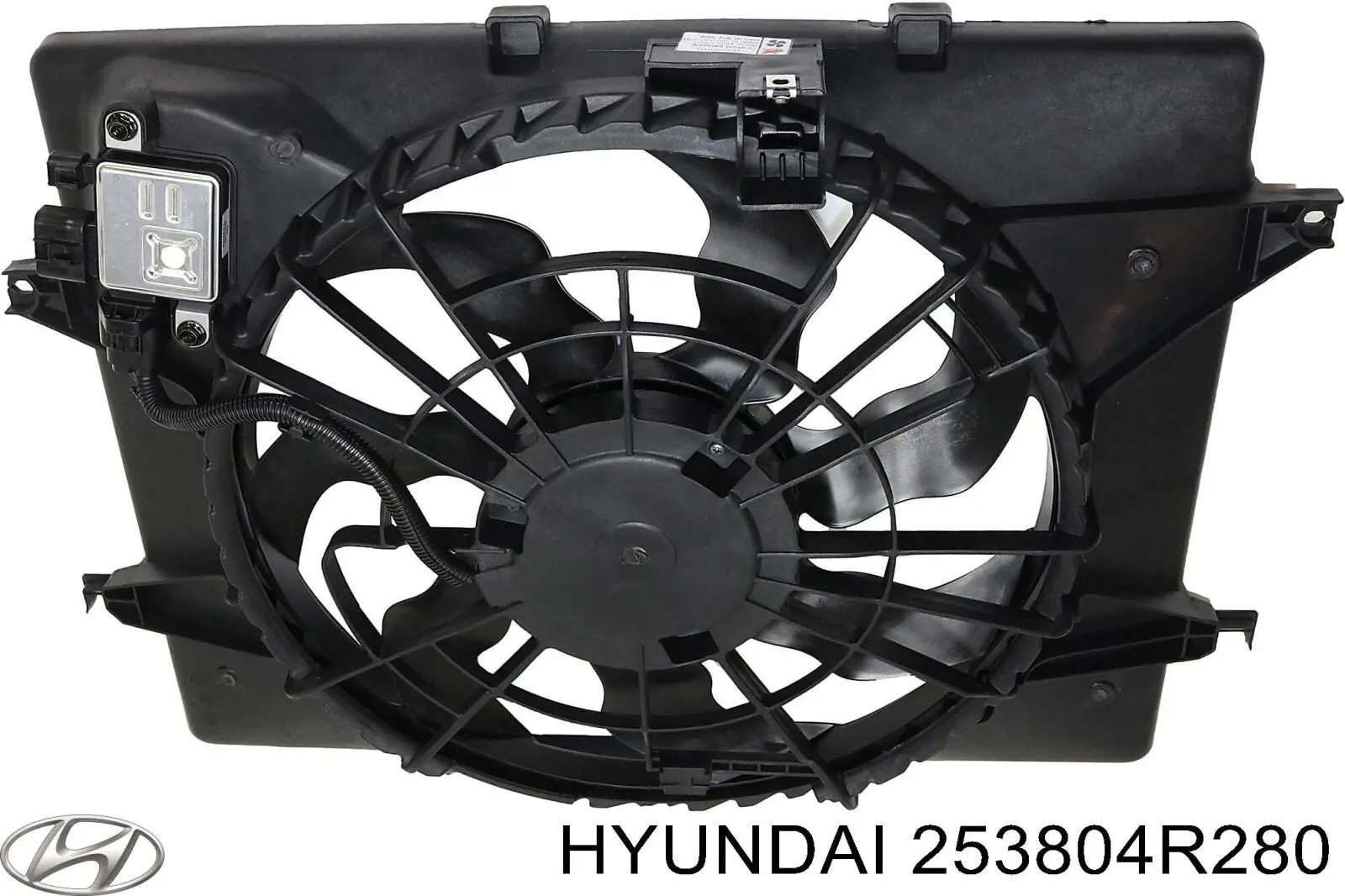 253804R280 Hyundai/Kia difusor do radiador de esfriamento, montado com motor e roda de aletas