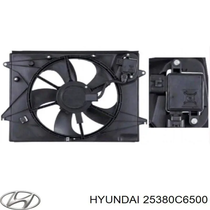 25380C6500 Hyundai/Kia Диффузор радиатора охлаждения в сборе с мотором