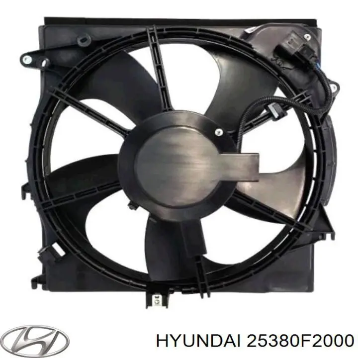 25380F2000 Hyundai/Kia электровентилятор охлаждения в сборе (мотор+крыльчатка)
