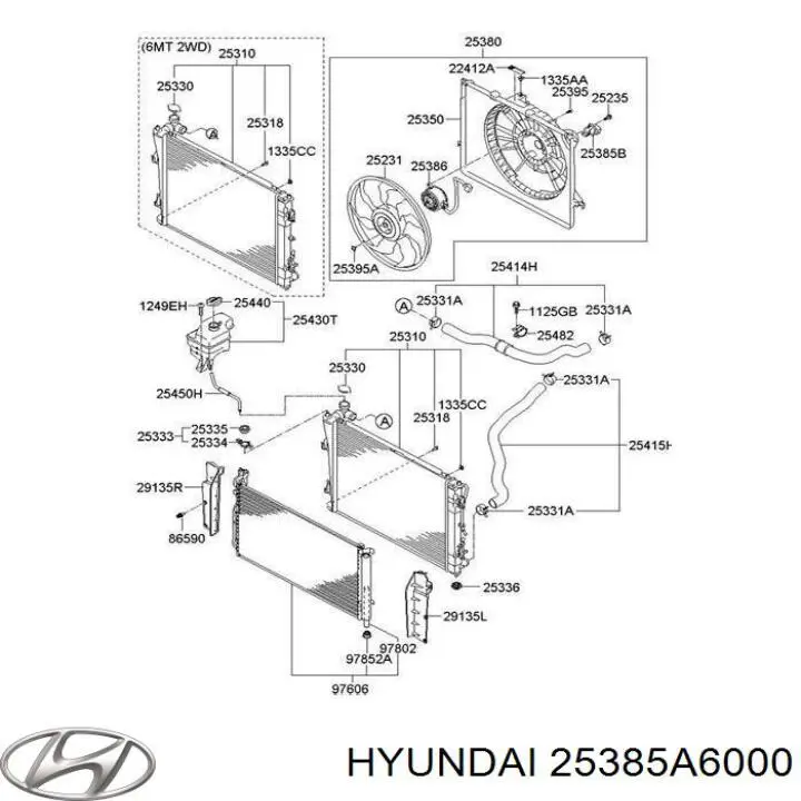 25385A6000 Hyundai/Kia regulador de revoluções de ventilador de esfriamento (unidade de controlo)