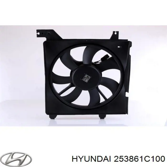 Диффузор вентилятора в сборе с мотором и крыльчаткой 253861C100 Hyundai/Kia