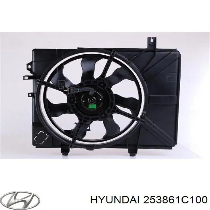 Диффузор радиатора охлаждения в сборе с крыльчаткой Hyundai/Kia 253861C100