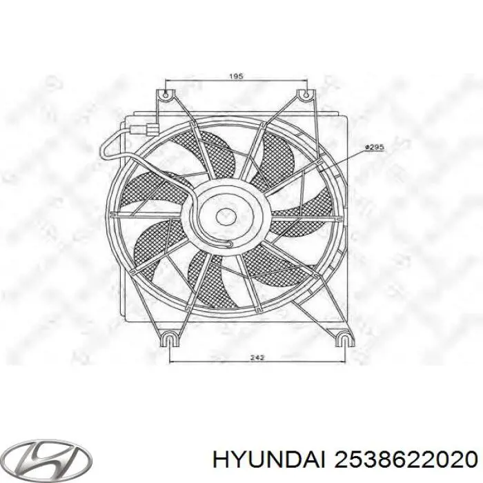Купить 2538622020 Hyundai/Kia Мотор вентилятора системы охлаждения