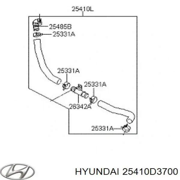 Шланг радиатора, нижний Hyundai/Kia 25410D3700 цена, от 69.82 USD