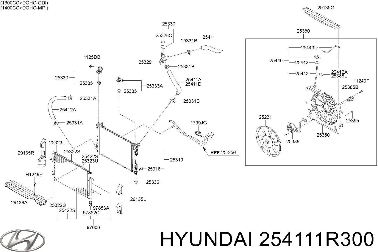 254111R300 Hyundai/Kia Шланг системы охлаждения