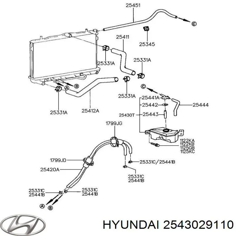 Бачок системы охлаждения расширительный на Hyundai Tiburon 