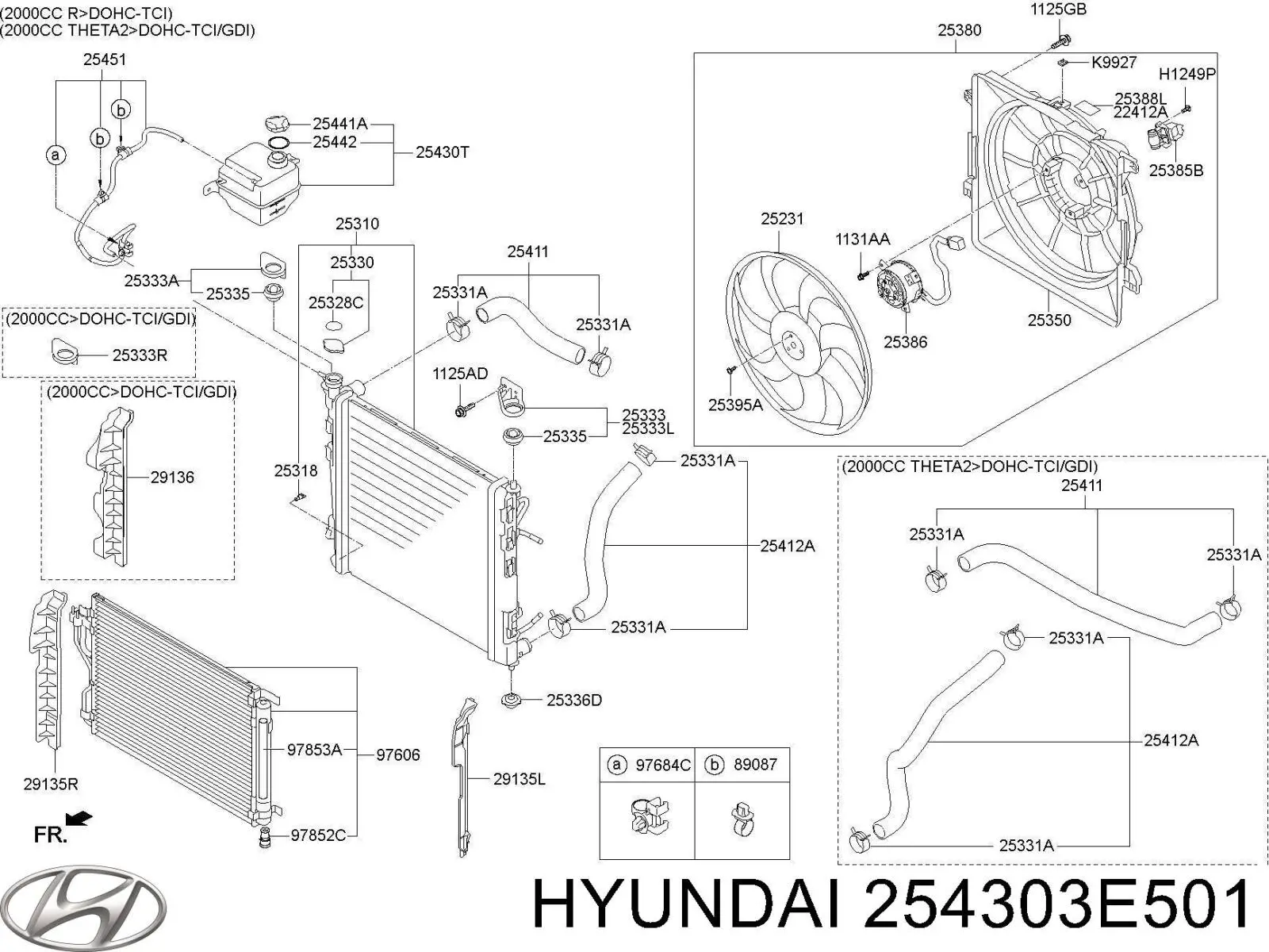 Купить 254303E501 Hyundai/Kia Водяной бачок системы охлаждения