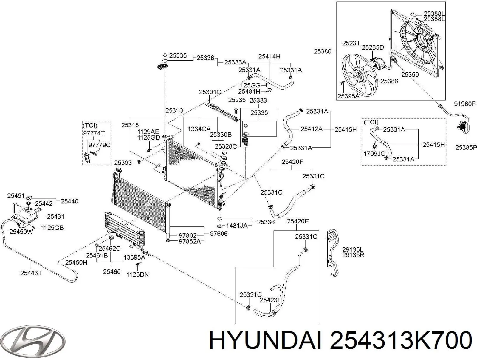 Бачок системы охлаждения двигателя расширительный Hyundai/Kia 254313K700 цена, от 24.07 USD