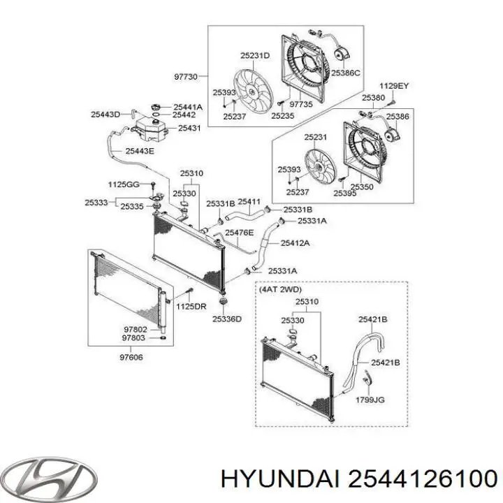 Купить 2544126100 Hyundai/Kia Крышка/пробка расширительного бачка