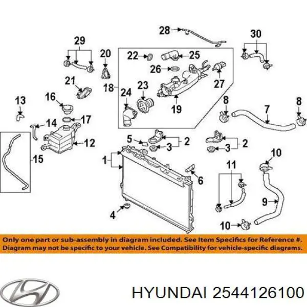 Tapón de expansión de refrigerante/anticongelante 2544126100 Hyundai/Kia