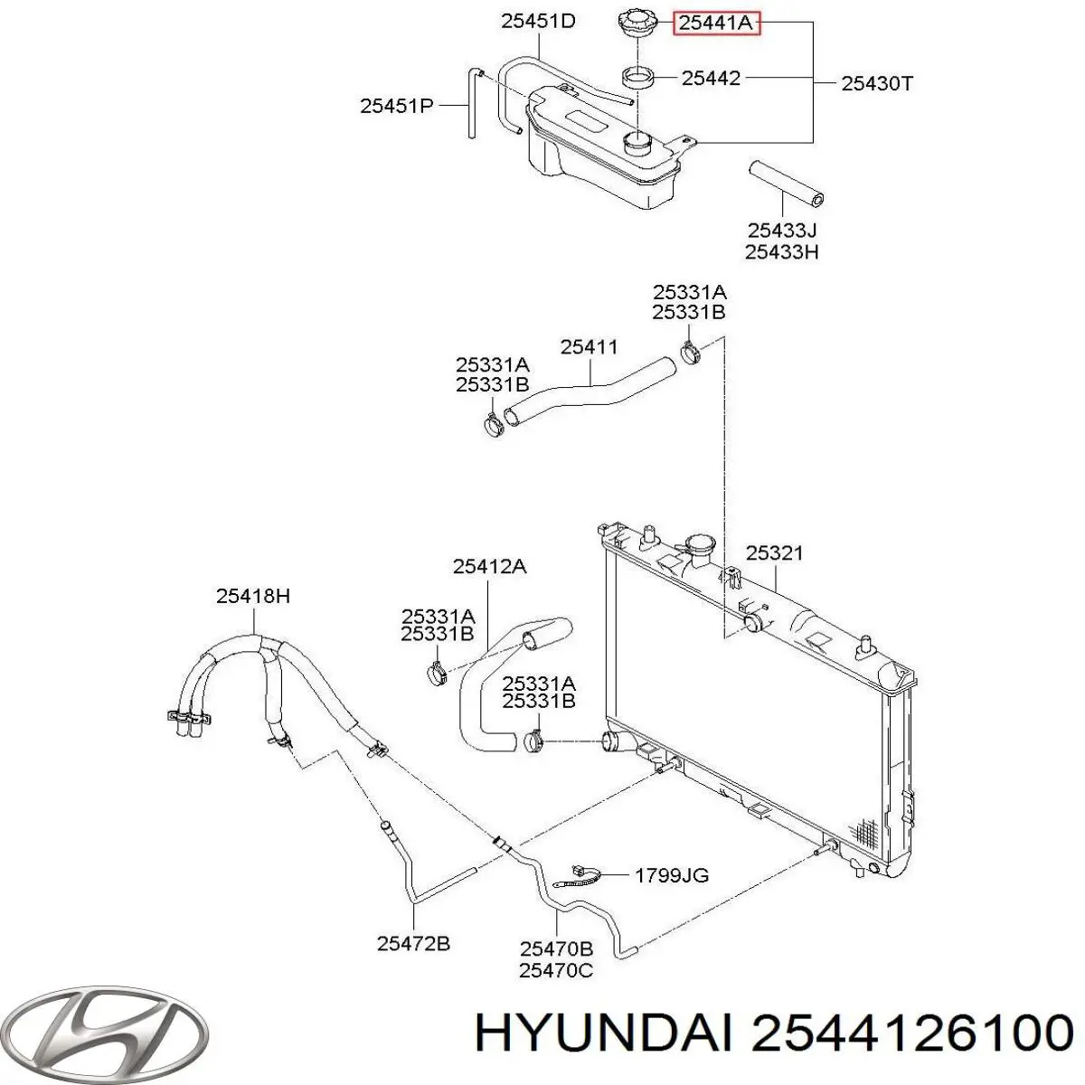 Крышка расширительного бачка 2544126100 Hyundai/Kia