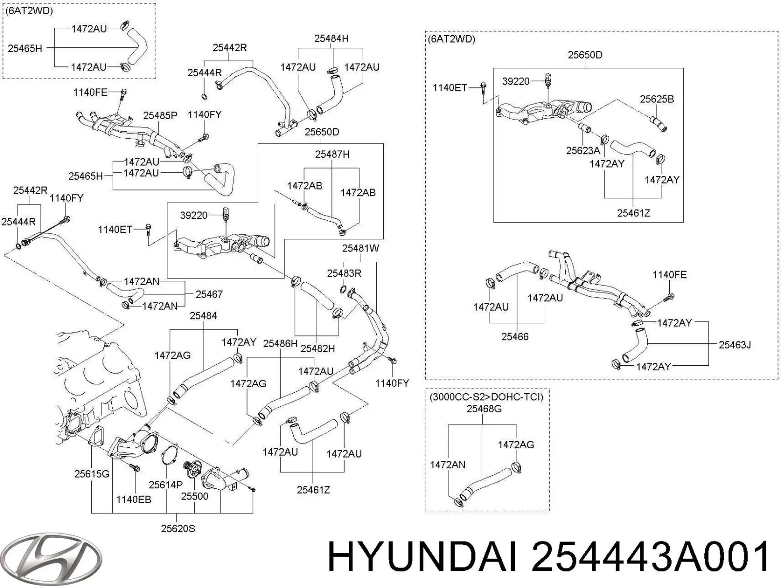  254443A001 Hyundai/Kia