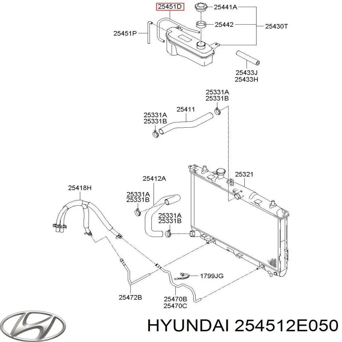  254512E050 Hyundai/Kia