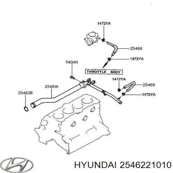 Прокладка фланця (трійника) системи охолодження 2546221010 Hyundai/Kia