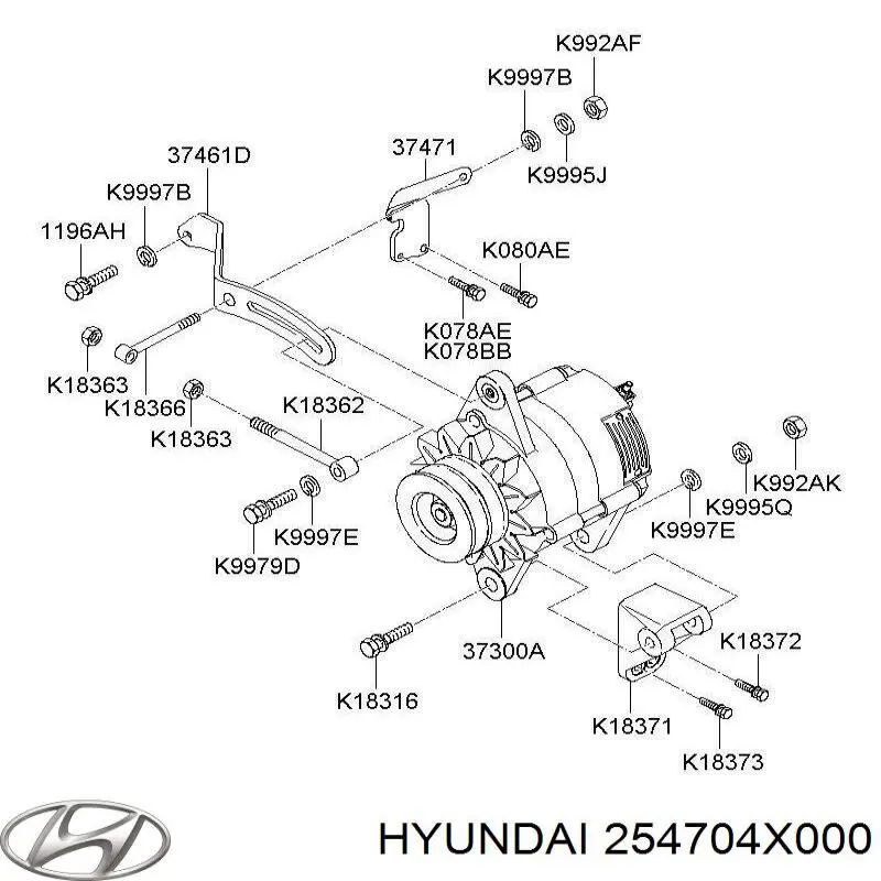 Купить 254704X000 Hyundai/Kia 