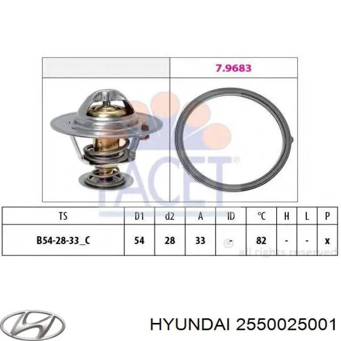 2550025001 Hyundai/Kia Termostato