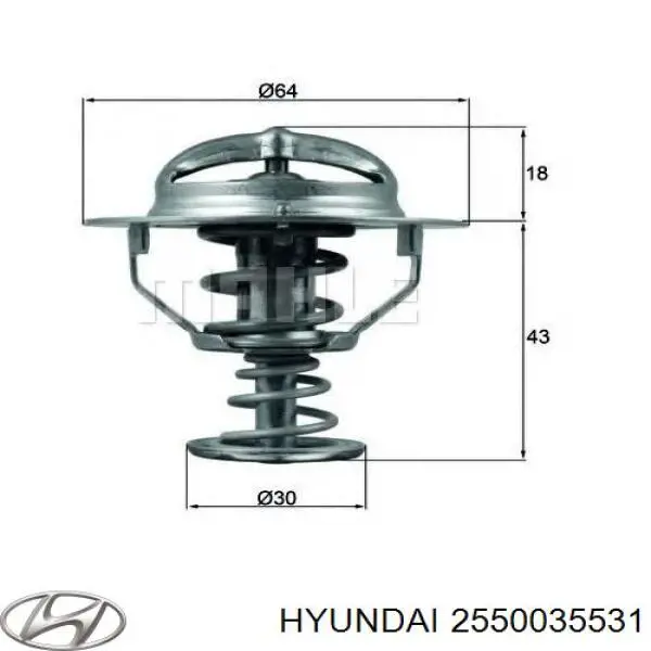 Купить 2550035531 Hyundai/Kia Автомобильный термостат