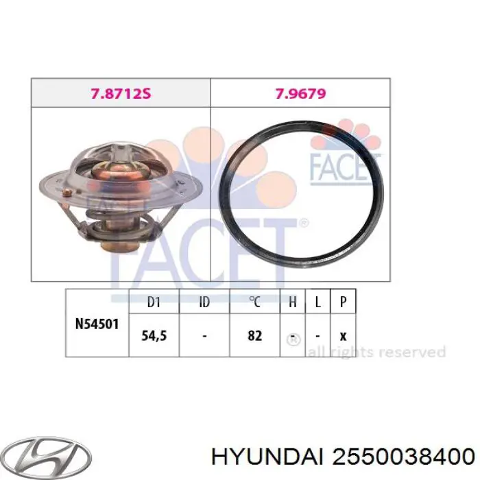 Купить 2550038400 Hyundai/Kia Автомобильный термостат