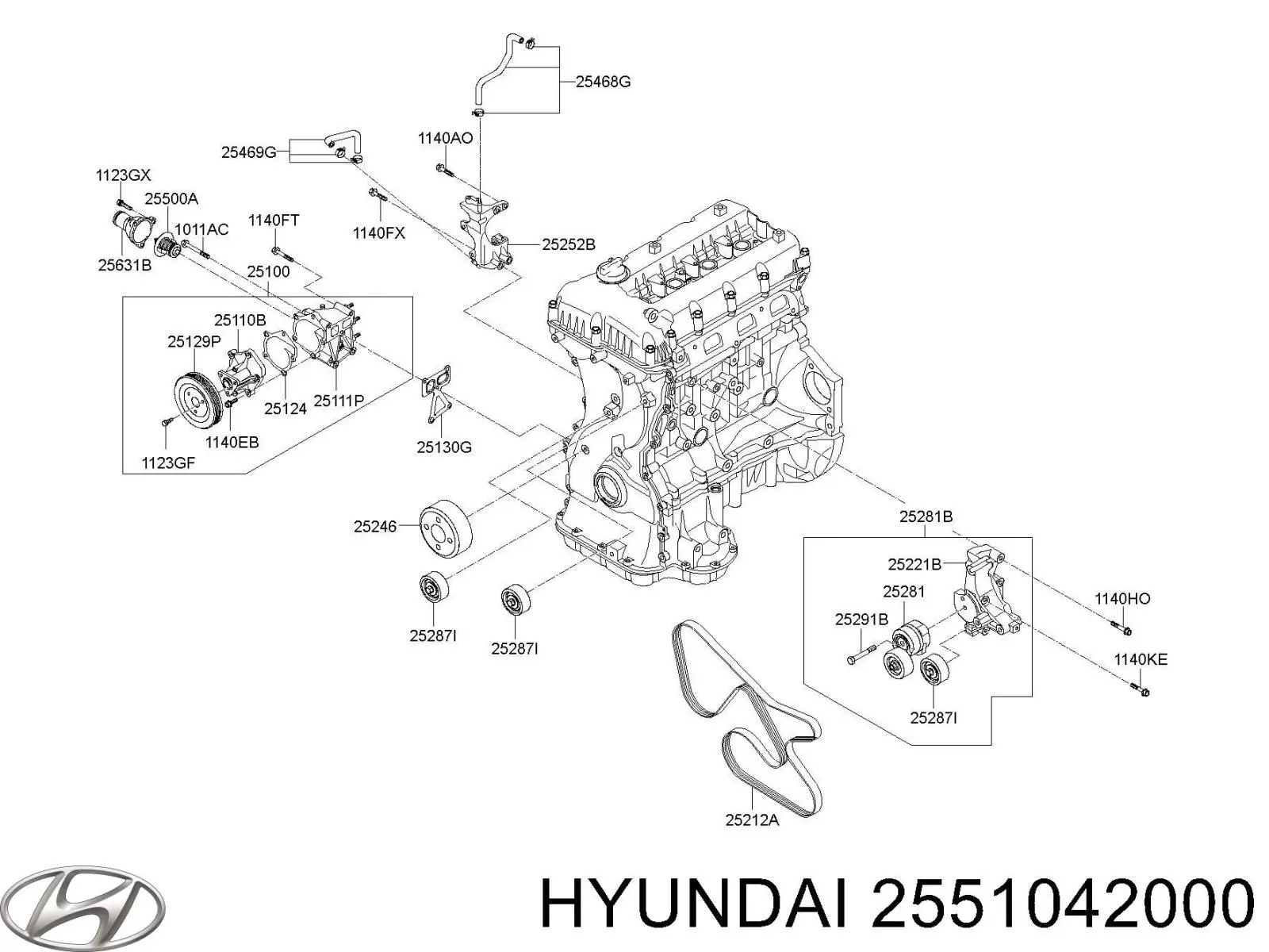 Термостат в сборе Hyundai/Kia 2551042000