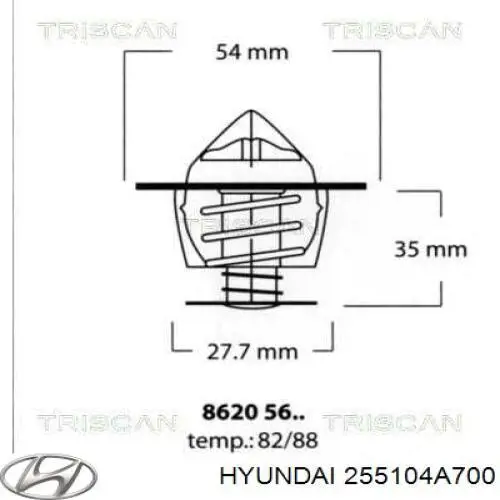 Термостат в корпусе Hyundai/Kia 255104A700 цена, от 13.80 USD
