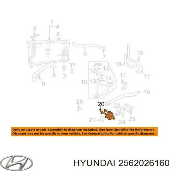 2562026120 Hyundai/Kia Корпус термостата в сборе