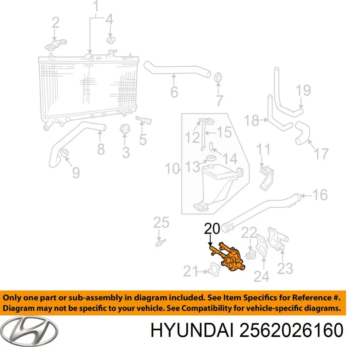 Кожух термостата Hyundai/Kia 2562026120 цена, от 24.40 USD