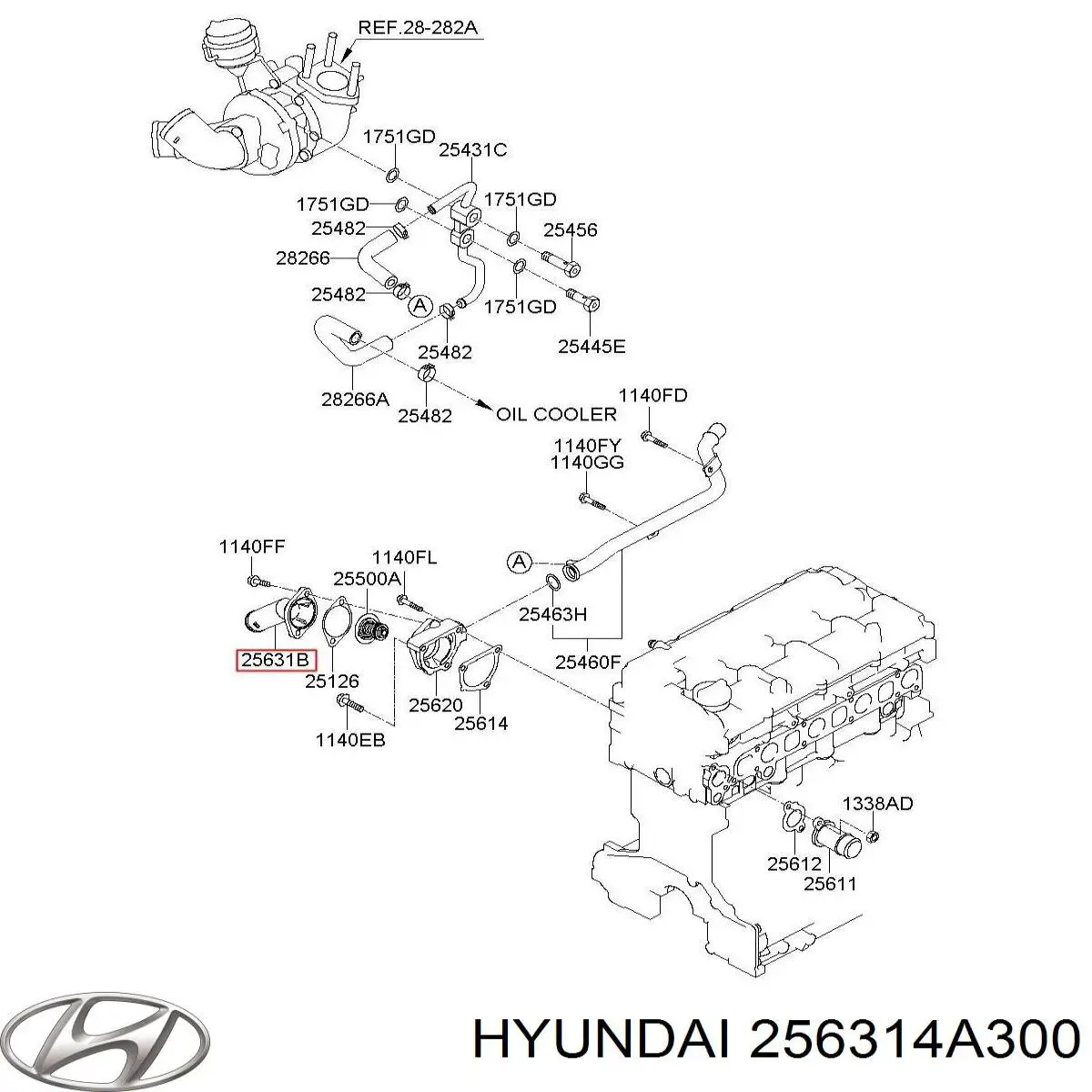 Крышка термостата Hyundai/Kia 256314A300 цена, от 6.95 USD