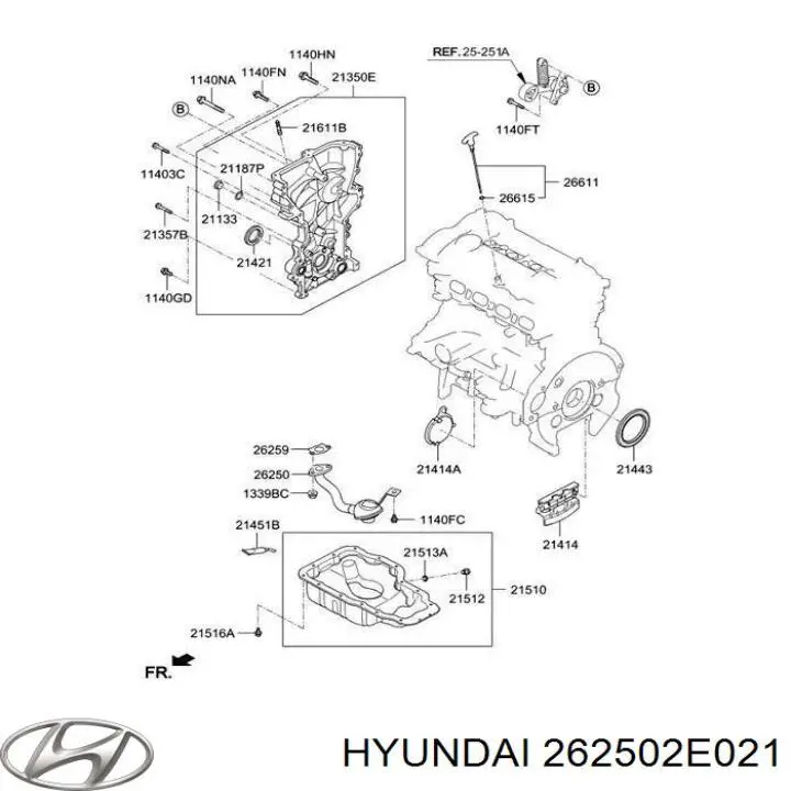 Receptor de óleo (coletor de óleo) para Hyundai I40 (VF)