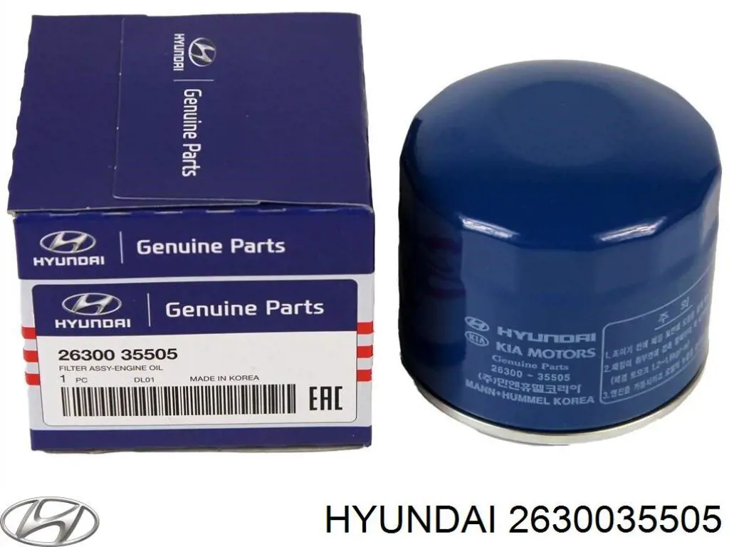 Filtro de óleo Hyundai/Kia 2630035505 preço, a partir de 10,06 USD