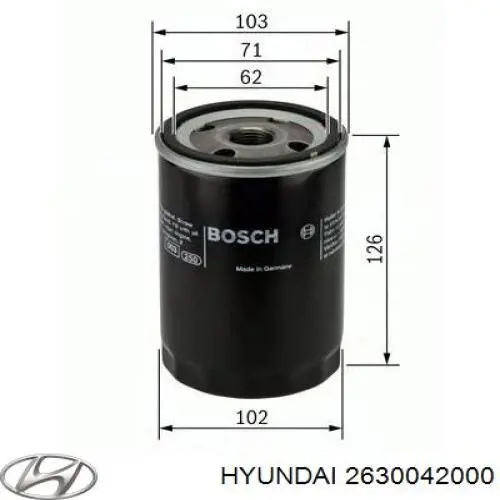 Купить 2630042000 Hyundai/Kia Фильтр центробежный очистки масла