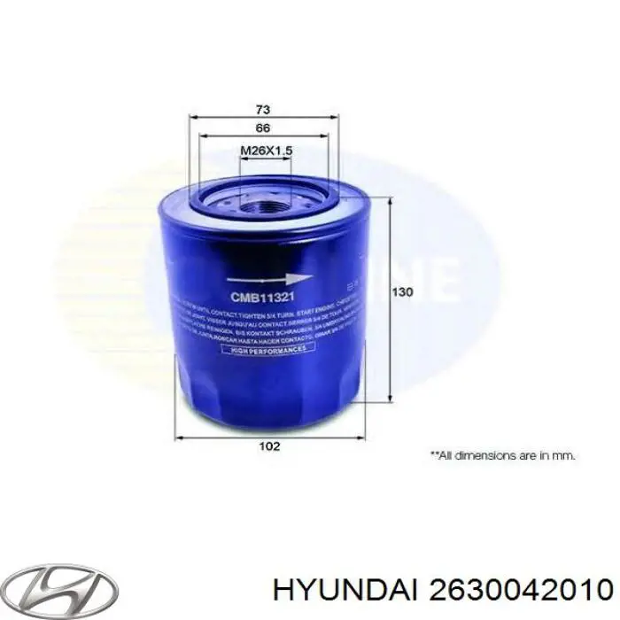 2630042010 Hyundai/Kia Масляный фильтр двигателя