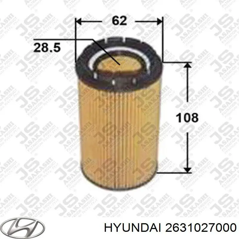 2631027000 Hyundai/Kia масляный фильтр