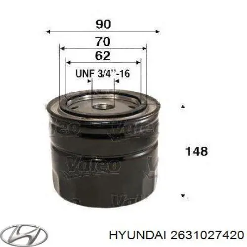 Фильтр очистки масла центробежный Hyundai/Kia 2631027420 цена, от 12.80 USD