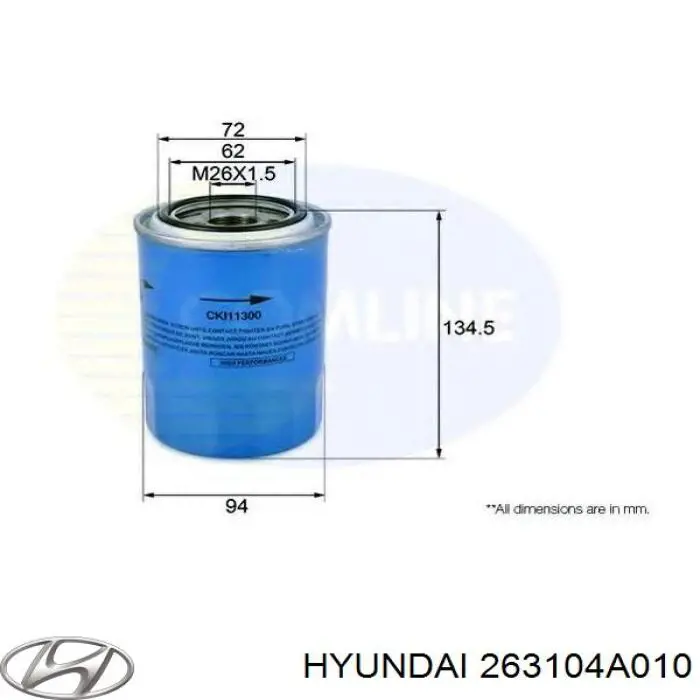 263104A010 Hyundai/Kia масляный фильтр