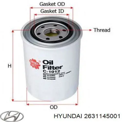 2631145001 Hyundai/Kia масляный фильтр