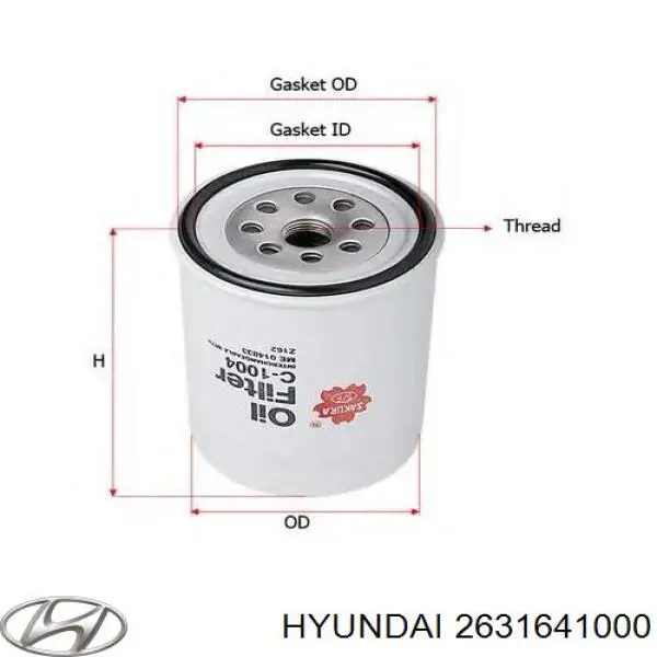 2631641000 Hyundai/Kia масляный фильтр