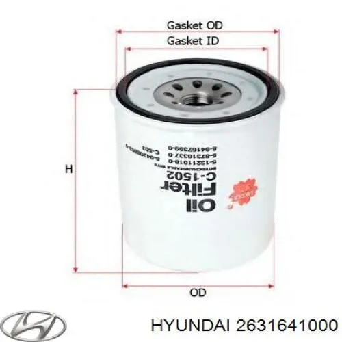 2631641000 Hyundai/Kia Масляный фильтр двигателя